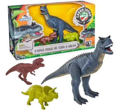 Dinossauro Carnotauro Com 2 Mini Dinos Adijomar