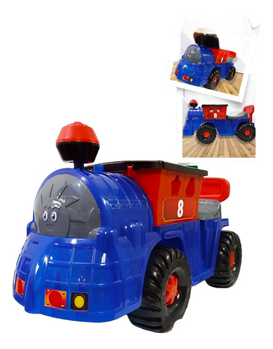 Carro Tren Montable Para Niños De Plastico Azul