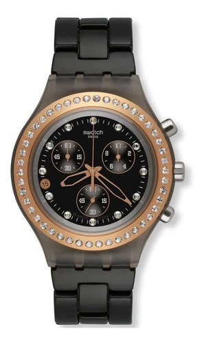 Swatch Chrono Completo De Blooded Stoneheart Negro Aluminio 