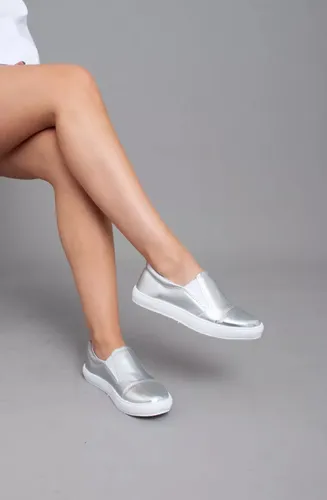 Zapatillas De Cuero Con Punta Plateada MercadoLibre