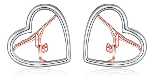 Aretes Deportivos De Gimnasia De Plata De Ley Con Diseño D.