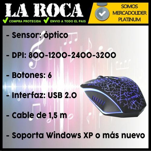 Imagen 4 de 10 de Mouse Gamer 6 Botones Colores Rgb Led Optico Gaming Pc Cuota