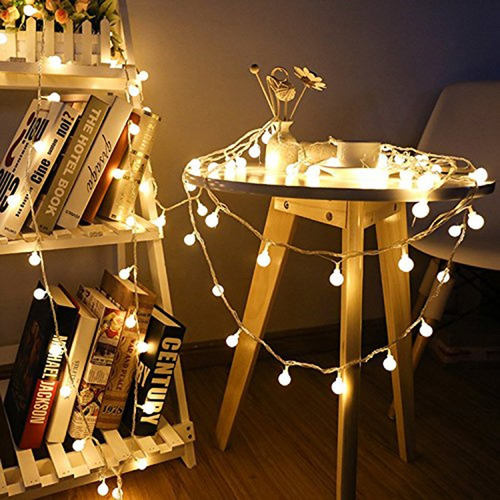 Luces Bolitas 28 Led Guirnalda Calidas 5mt Con Enchufe A 220