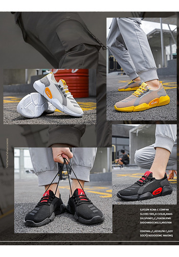 Las Zapatillas De Deporte De Los Hombres Vuelan Los Zapatos Casuales De La Malla