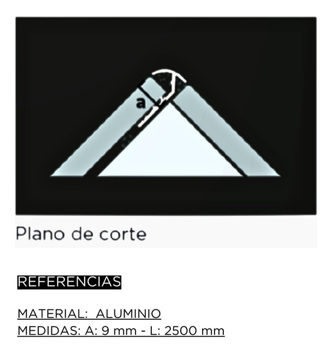 Guardacanto Curvo Aluminio Shine 9x2500 Mm Moldumet Aluminio Brillante