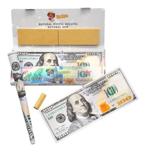 Seda Nota 100 Dólares Honeypuff Dólar - 24 Folhas + Piteiras