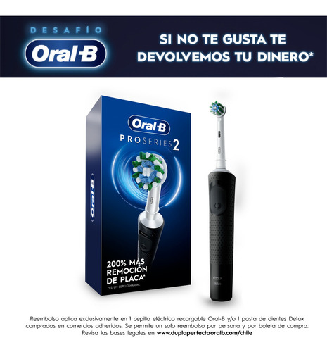 Cepillo de Dientes eléctrico Oral-B PRO Series 2 con mango Recargable y Temporizador.​