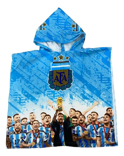 Poncho De Toalla Afa Messi Argentina Infantil