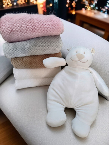 Manta Polar Bebe Frazada Cuna Nido Manta Polar Honey Natural
