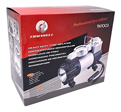 Compresor De Aire Neumaticos Portátil Con Luz De Led 12 V