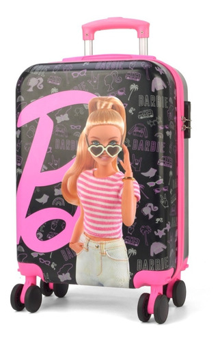 Malinha Mala Escolar Rígida 4 Rodinhas 360° Barbie Princesa 