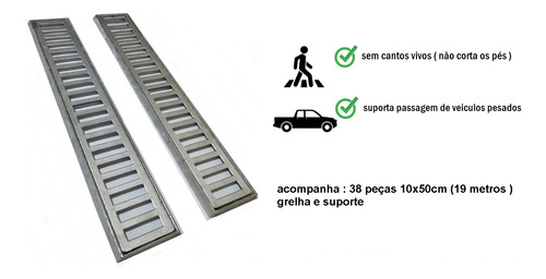 19 Ralo Linear 10x100 Grelha Alumínio + Aro 2023