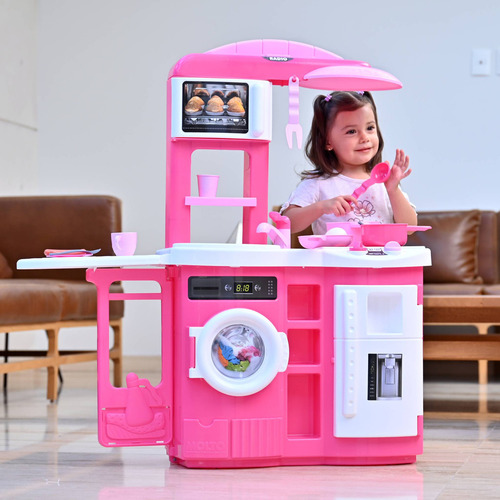 Cocinita Infantil 3 En 1 Prinsel Cook N Play Rosa Niños Chef Rosa