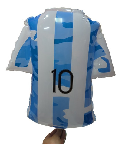 Globo Metalizado Camiseta Argentina Messi Mundial Grande