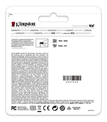 Memoria Flash Kingston Plus, 64gb Microsdxc Uhs-i Clase 10