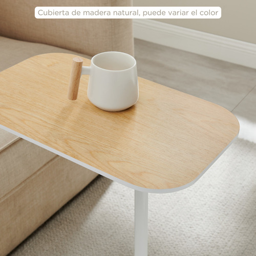 Mesa Auxiliar Minimalista De Centro Para Sala Adh-203589 Color Natural-bco
