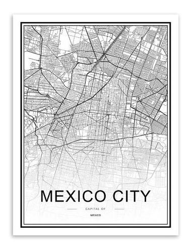 Canvas Mexicio City  Nuevo Moderno Hipster Decoracion 