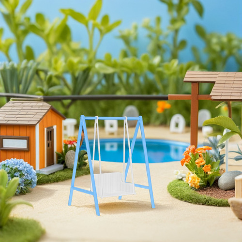Mini Swing: Móveis De Casa De Bonecas Porch Swing Em Miniatu