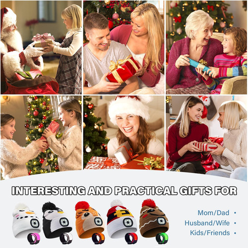 Gorro Led Con Luz Para Adultos, Recargable Por Usb, Con Puls