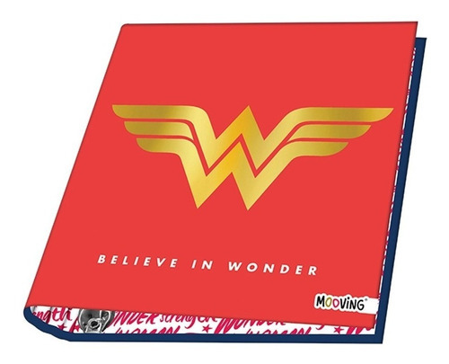 Carpeta Escolar Mooving N°3 X 40 Mm Escolar Wonder Woman