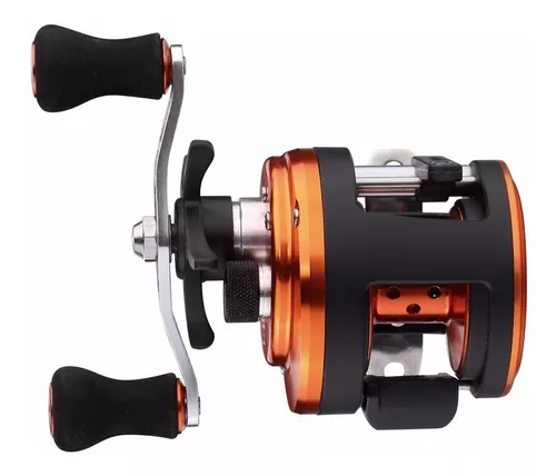 Reel rotativo Kunnan Bort 1512 izquierdo color naranja