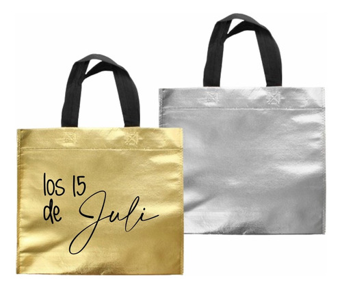 75 Eco Bolsas 30x30x10 Metalizadas C/manijas C/logo