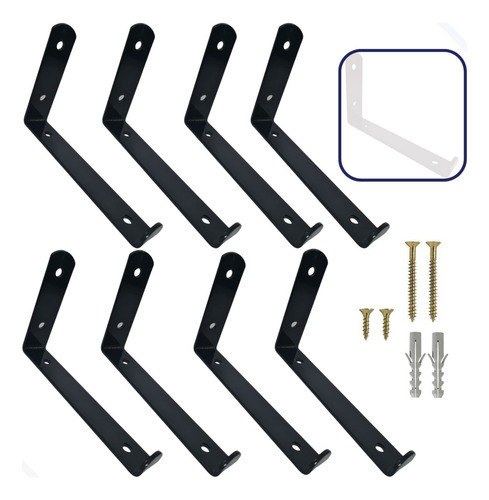 Mão Francesa Invertida 15cm 8 Pçs 3mm Prateleira Industrial