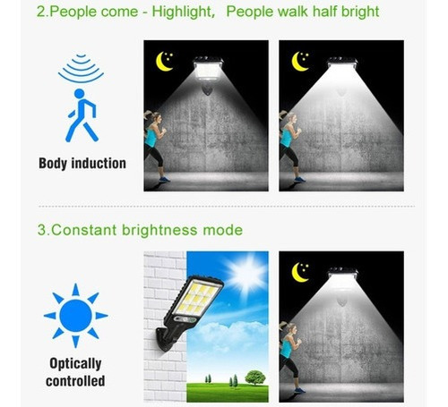 Lámpara De Poste Led Solar Energy Luminaria Parajardín 200w 