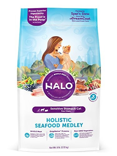 Halo Holistic Natural Dry Cat Food Para Gatos Adultos Con Es