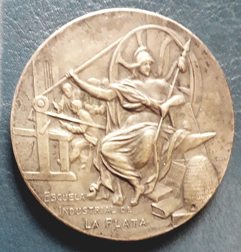 Medalla Escuela Industrial De La Plata 1910 60 Mm