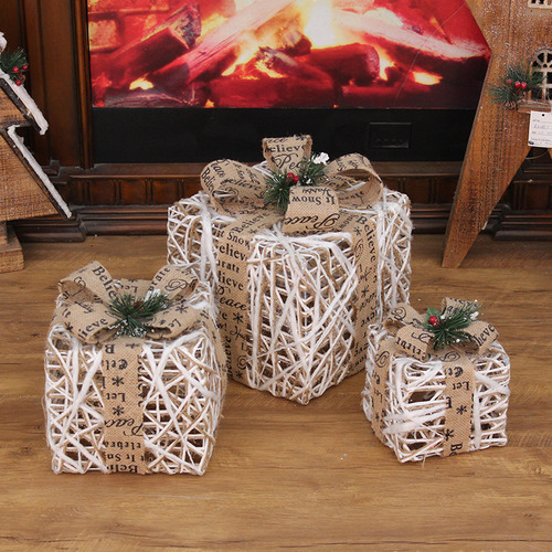 3pcs Nueva Navidad Caja De Regalo Led De Tres Piezas Set Y
