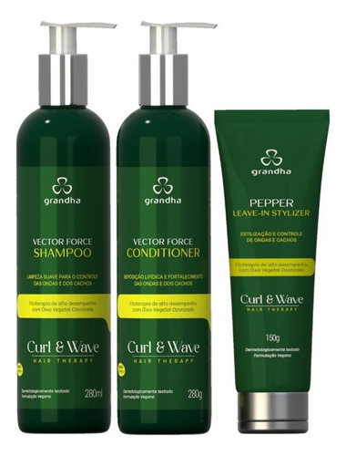 Grandha Curl Wave Vector Force Kit Completo Cacheados