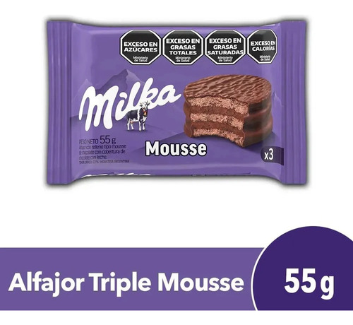 Alfajor Milka Relleno Mousse Chocolate De Leche 55g Import