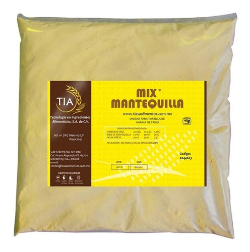 Mix Mantequilla Para Tortilla De Harina De Trigo Tia 1.5kg