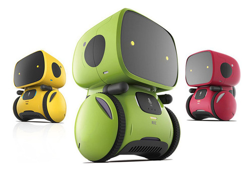 Robot de control de voz interactivo para niños, color verde inteligente