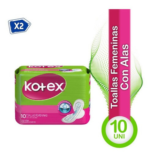 Toallas Sanitarias Diurna Con Tela Extra Suave 10 Und Kotex