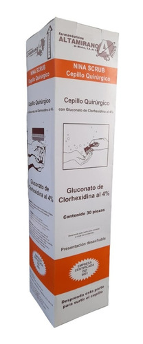 Cepillo Quirúrgico/gluconato Clorhexidina 4% Caja 30 Piezas