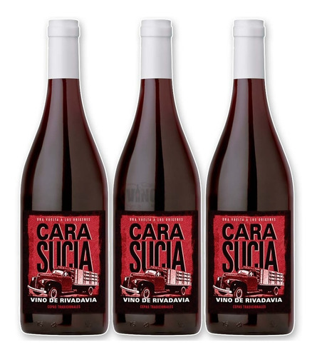 Vino Cara Sucia Tinto Tradicional Bodega Durigutti Pack X3