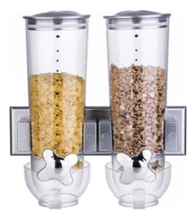 Dispenser De Cereales Doble Plástico De Pared Cocina