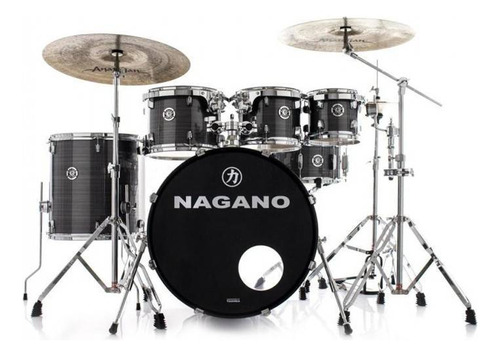 Bateria Nagano Garage Rock 22 Com Ferragem E Banco Gst Gray