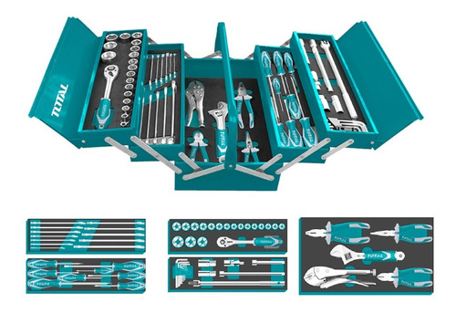 Juego De Herramientas Caja Metalica 59 Piezas Total Tools