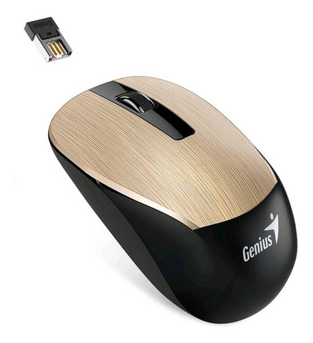 Mouse Inalámbrico Genius Nx-7015 Dorado Con Negro 