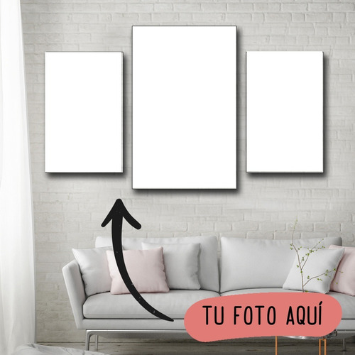 Cuadros Personalizados Con Tu Foto Triptico 100x50 Tela