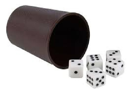 Juego Cubilete Cacho Por Unidad Fournier Reverso Café