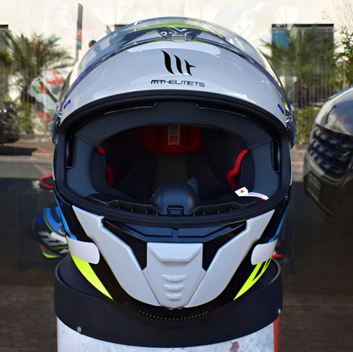 Capacete Mt Thunder 4 E17 Ergo Amarelo E Azul