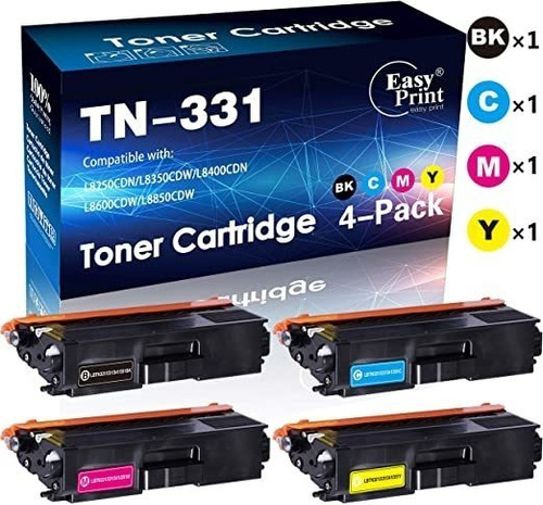 (4-pack, K + C + Y + M) Compatible Tn331 Cartucho De Tóne