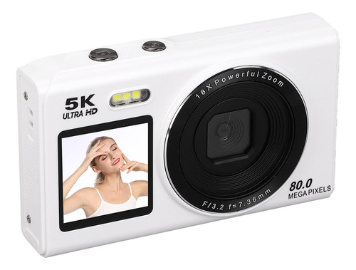 Cámara De Vídeo Digital 5k Con Doble Pantalla, 80 Mp, Uhd, 1