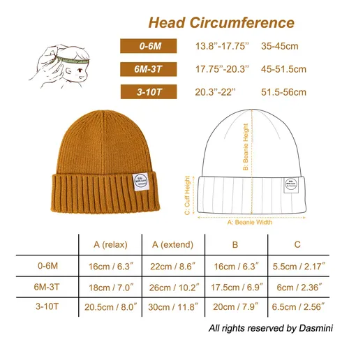 Dasmini Gorro De Invierno Para Bebe, Gorro De Punto Calido P