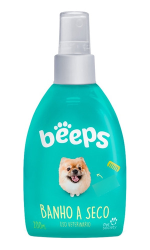 Banho A Seco Beeps 200ml P/ Cães Filhotes Gatos Pet Society