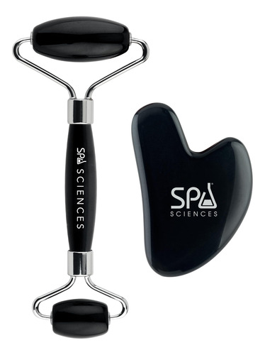 Spa Sciences - Rodillo De Obsidiana Y Gua Sha - Set De Conto